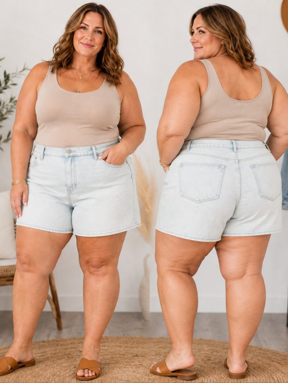 Old Navy Women’s Size 26W Light Wash High-Rise Denim Shorts Straight Fit